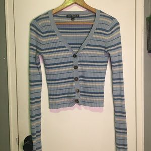 Striped V-Neck Cardigan
